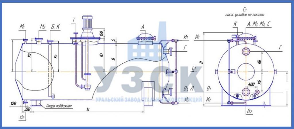 Чертеж емкости ГКК в Сочи